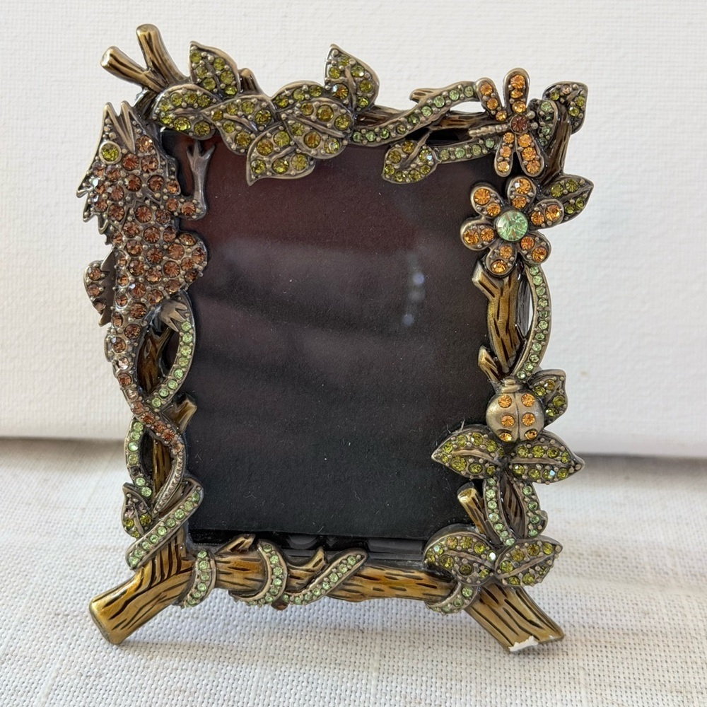 Two's Company Nature Reptile Dragonfly Lady Bug Flower Jewel Picture Photo Frame - Picture 3 of 13